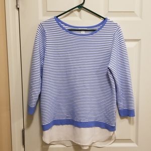 Croft &  Barrow blue and white striped sweater